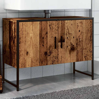 vidaXL Bathroom Sink Cabinet Old Wood 80x33x60 cm Engineered Wood 1