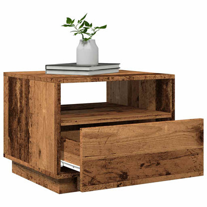 vidaXL Coffee Table with LED Lights Old Wood 50x49x40 cm 6
