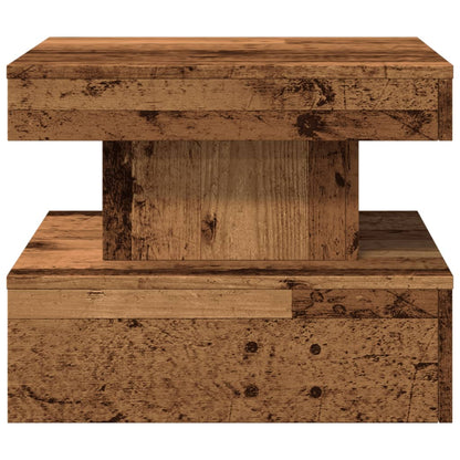 vidaXL Coffee Table with LED Lights Old Wood 50x50x40 cm 6