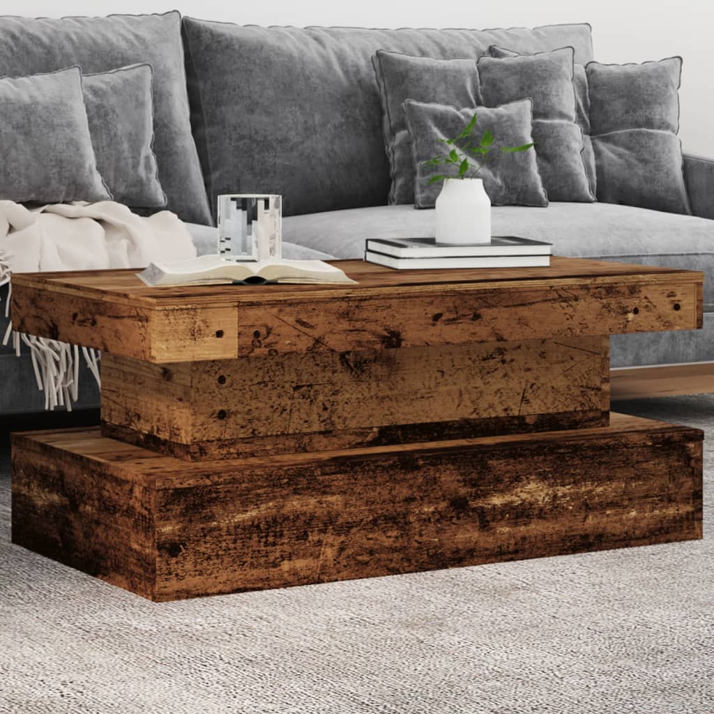 vidaXL Coffee Table with LED Lights 50x50x40 cm
