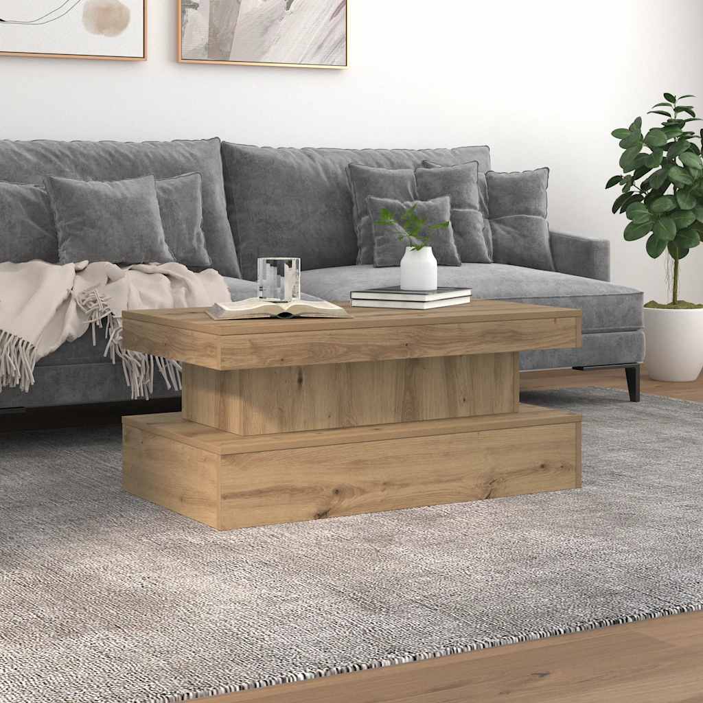 vidaXL Coffee Table with LED Lights 50x50x40 cm