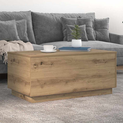 vidaXL Coffee Table with LED Lights Artisan Oak 90x50x40 cm 5