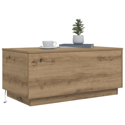 vidaXL Coffee Table with LED Lights Artisan Oak 90x50x40 cm 6
