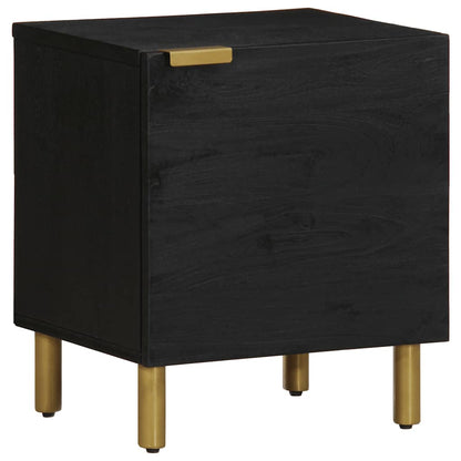 vidaXL Bedside Cabinet 2 pcs Black 40x33x46 cm Solid Wood Mango 2