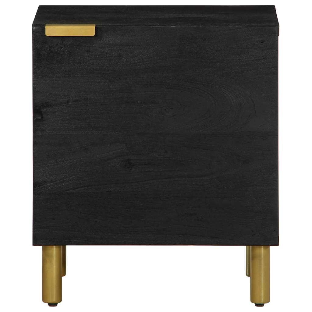 vidaXL Bedside Cabinet 2 pcs Black 40x33x46 cm Solid Wood Mango 4