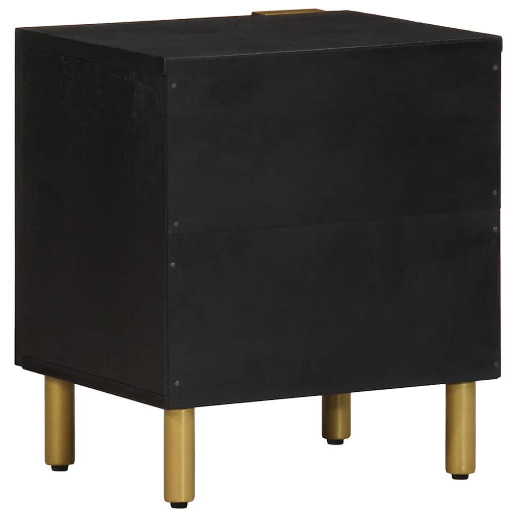 vidaXL Bedside Cabinet 2 pcs Black 40x33x46 cm Solid Wood Mango 6