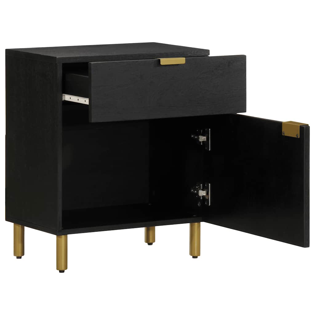 vidaXL Bedside Cabinet Black 50x33x60 cm Engineered Wood 2