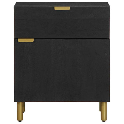 vidaXL Bedside Cabinet Black 50x33x60 cm Engineered Wood 3