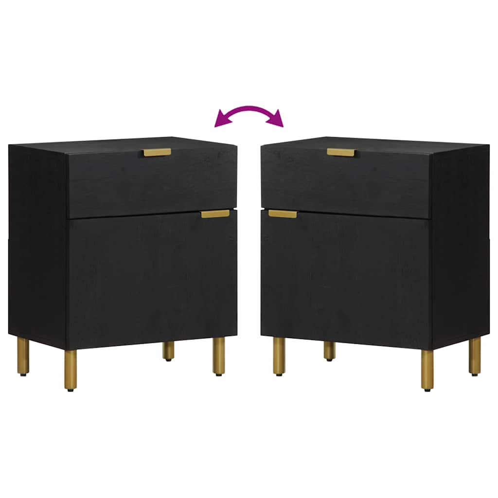 vidaXL Bedside Cabinet Black 50x33x60 cm Engineered Wood 6