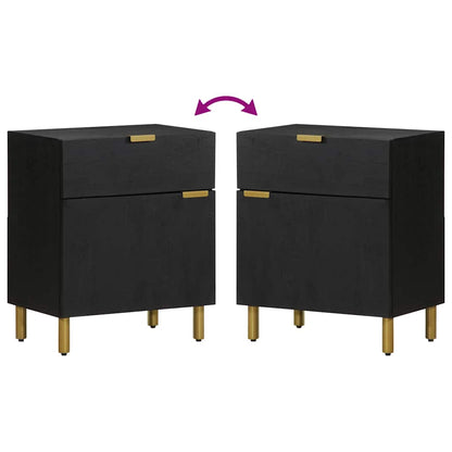 vidaXL Bedside Cabinet Black 50x33x60 cm Engineered Wood 6