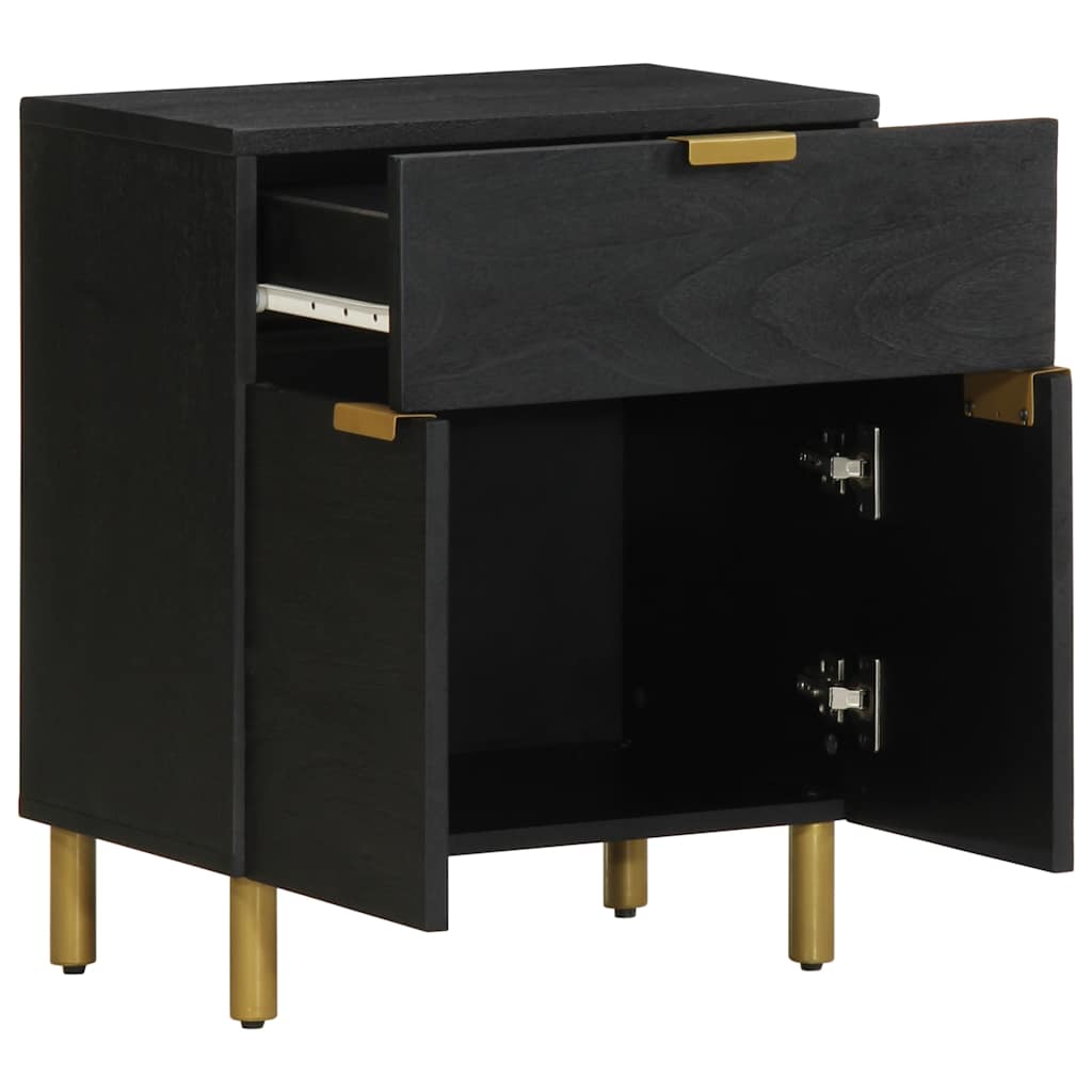 vidaXL Bedside Cabinet Black 50x33x60 cm Engineered Wood 2