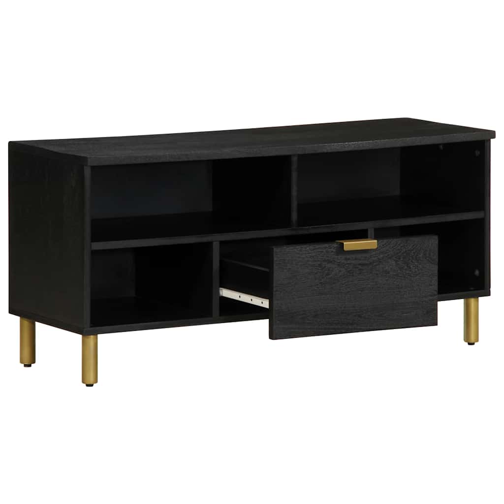 vidaXL TV Cabinet Black 100x33x46 cm Engineered Wood 2