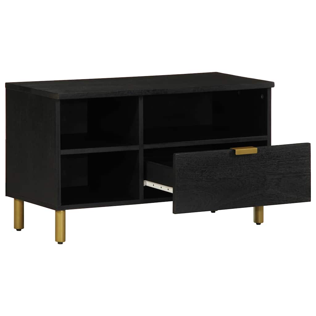 vidaXL TV Cabinet Black 80x33x46 cm Engineered Wood 2