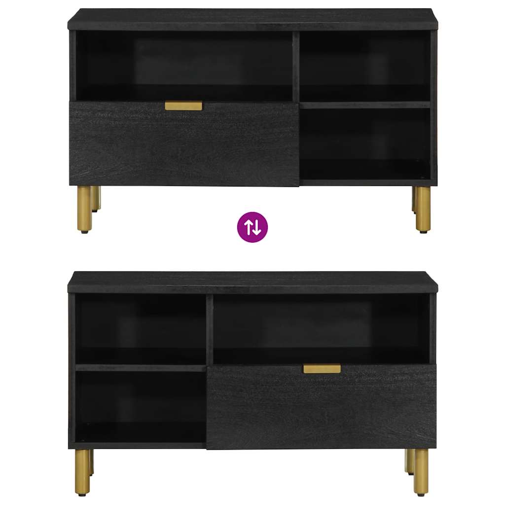 vidaXL TV Cabinet Black 80x33x46 cm Engineered Wood 6