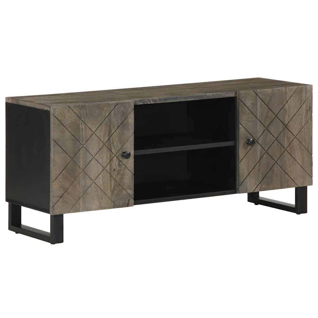 vidaXL TV Cabinet Black 105x33x46 cm Solid Wood Mango 1