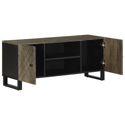vidaXL TV Cabinet Black 105x33x46 cm Solid Wood Mango 2