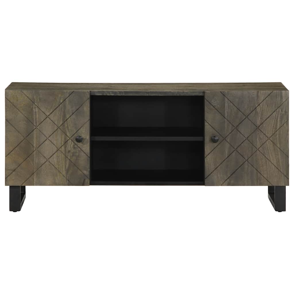 vidaXL TV Cabinet Black 105x33x46 cm Solid Wood Mango 3