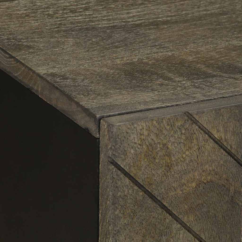 vidaXL TV Cabinet Black 105x33x46 cm Solid Wood Mango 6