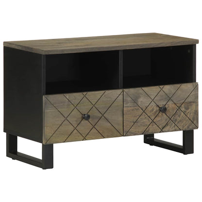 vidaXL TV Cabinet Black 70x33x46 cm Solid Wood Mango 1