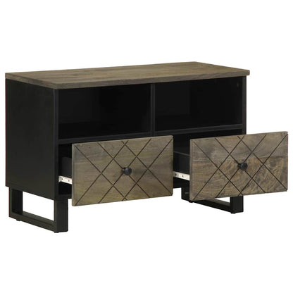 vidaXL TV Cabinet Black 70x33x46 cm Solid Wood Mango 2