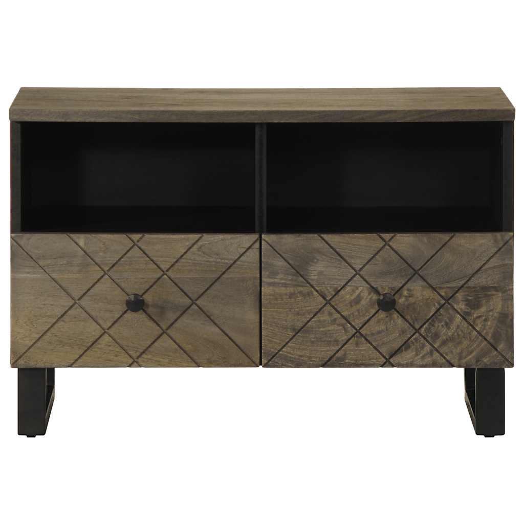 vidaXL TV Cabinet Black 70x33x46 cm Solid Wood Mango 3