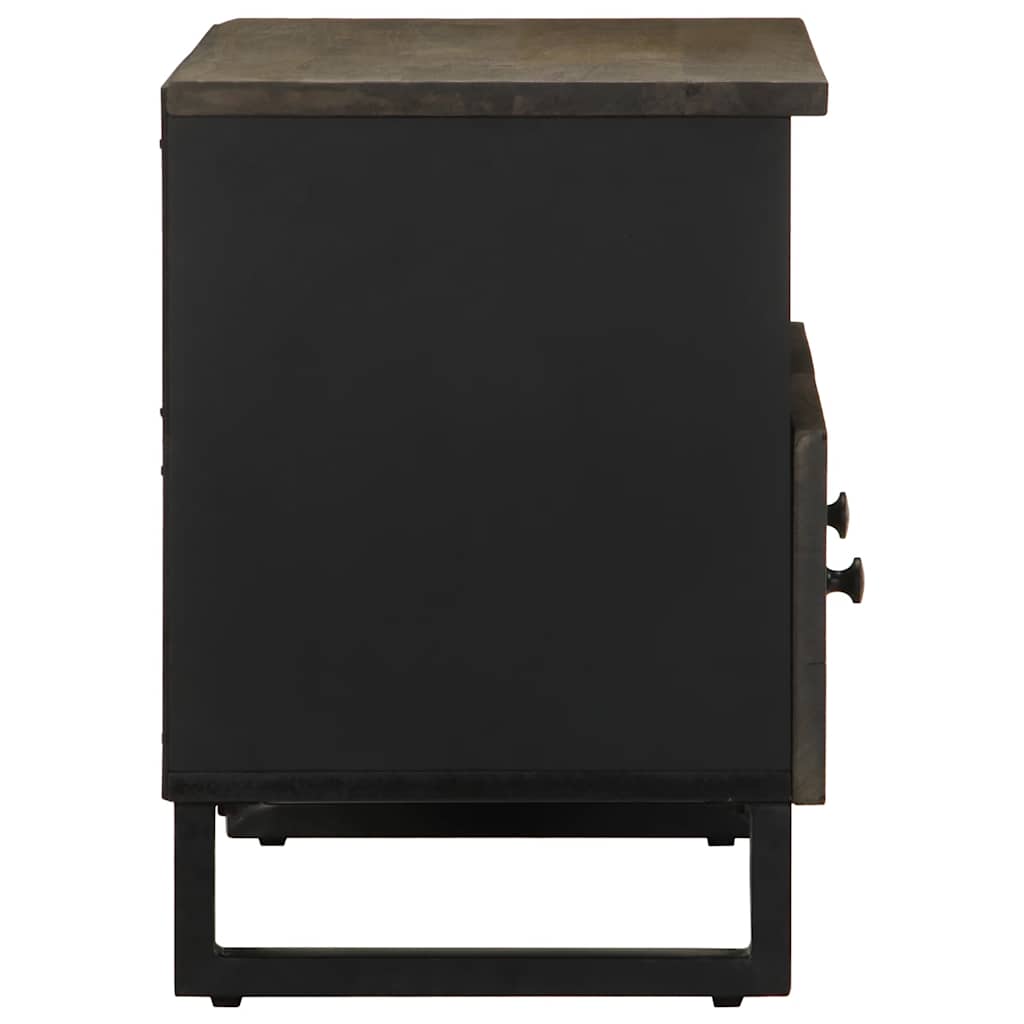 vidaXL TV Cabinet Black 70x33x46 cm Solid Wood Mango 4