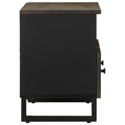 vidaXL TV Cabinet Black 70x33x46 cm Solid Wood Mango 4