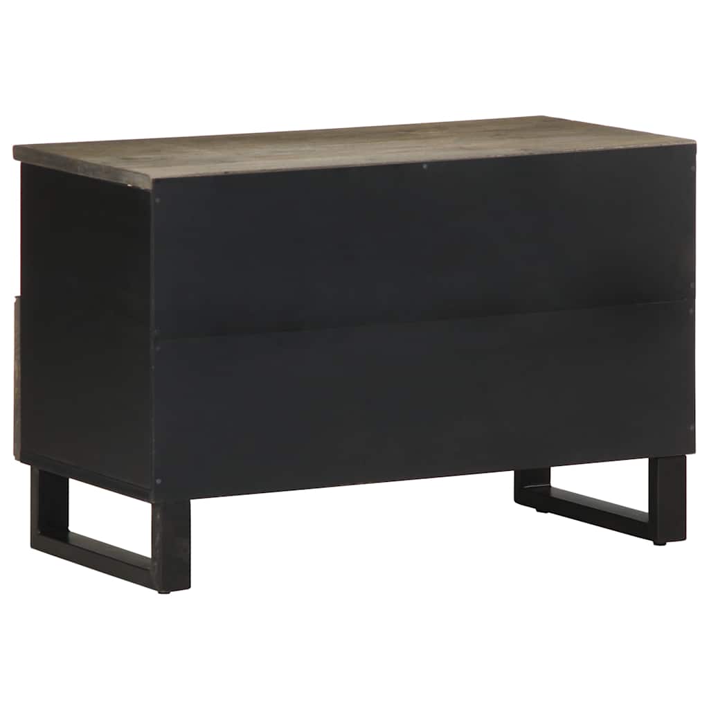vidaXL TV Cabinet Black 70x33x46 cm Solid Wood Mango 5
