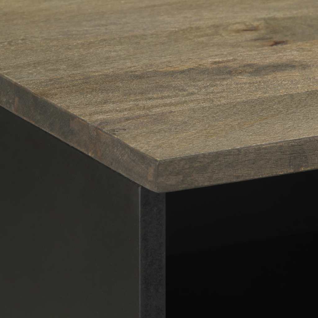 vidaXL TV Cabinet Black 70x33x46 cm Solid Wood Mango 6