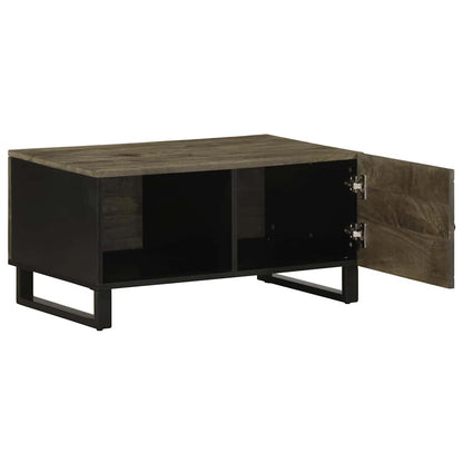 vidaXL Coffee Table Black 80x50x40 cm Solid Wood Mango 2