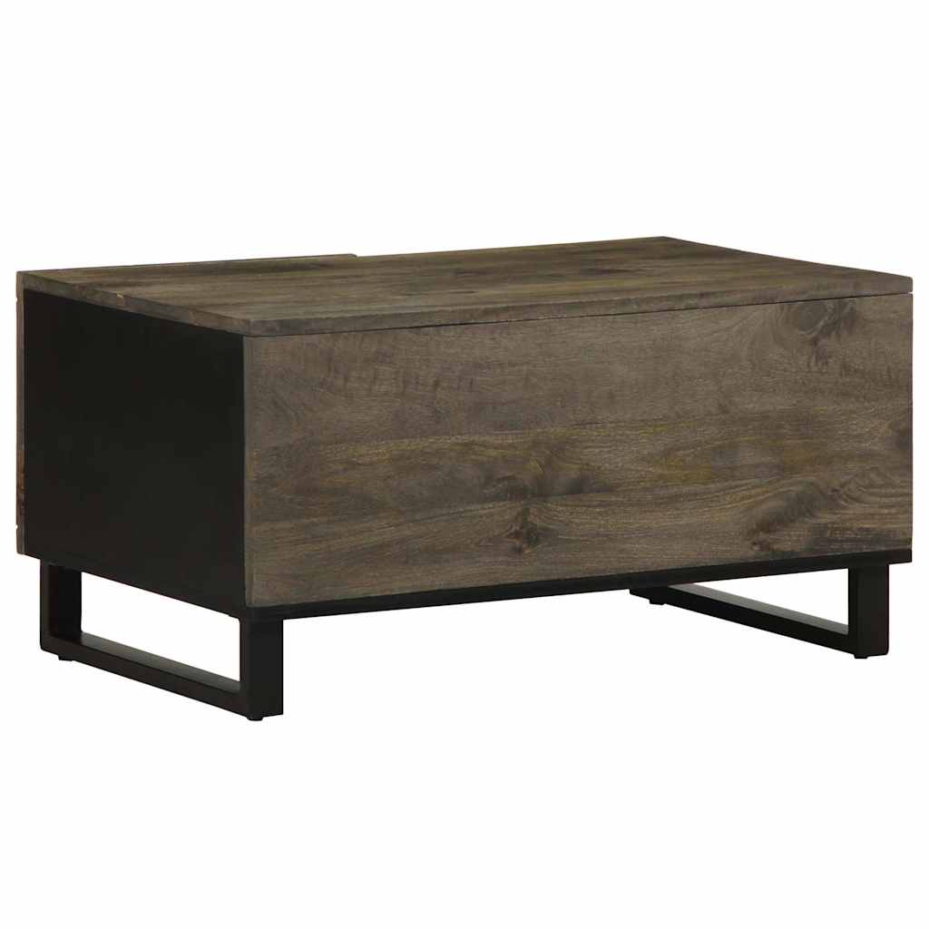 vidaXL Coffee Table Black 80x50x40 cm Solid Wood Mango 5