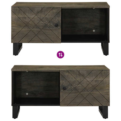 vidaXL Coffee Table Black 80x50x40 cm Solid Wood Mango 6