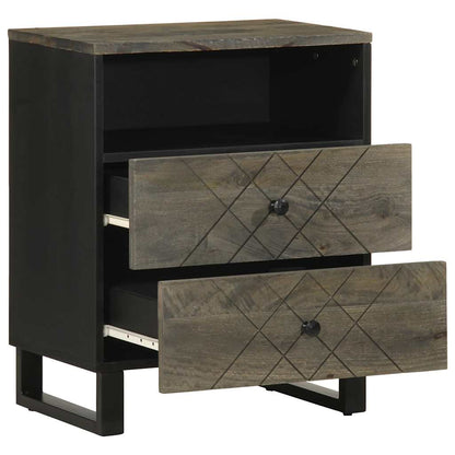 vidaXL Bedside Cabinet Black 50x33x62 cm Solid Wood Mango 2