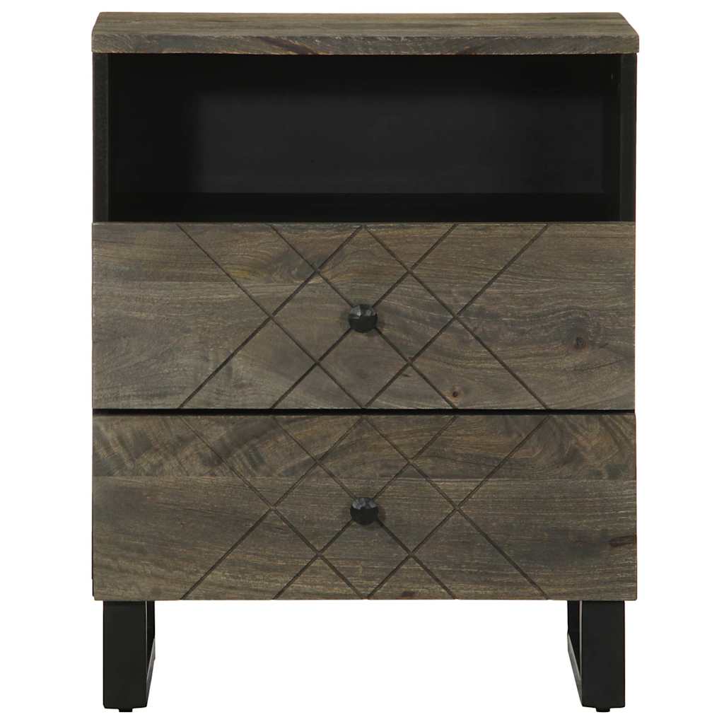 vidaXL Bedside Cabinet Black 50x33x62 cm Solid Wood Mango 3