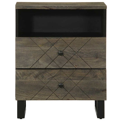 vidaXL Bedside Cabinet Black 50x33x62 cm Solid Wood Mango 3