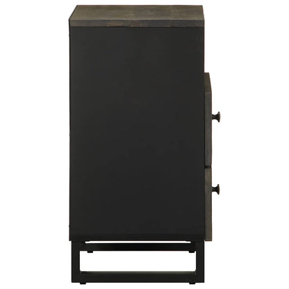 vidaXL Bedside Cabinet Black 50x33x62 cm Solid Wood Mango 4