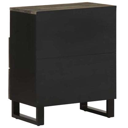 vidaXL Bedside Cabinet Black 50x33x62 cm Solid Wood Mango 5