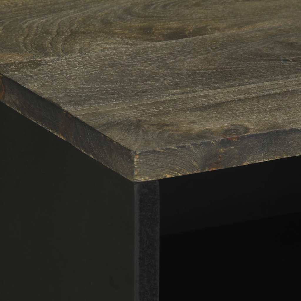 vidaXL Bedside Cabinet Black 50x33x62 cm Solid Wood Mango 6