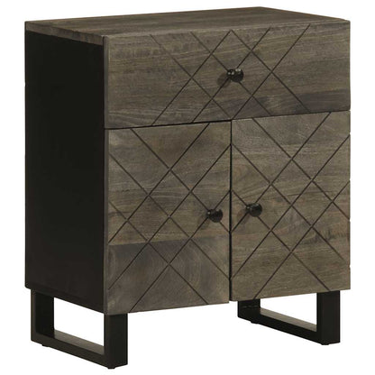 vidaXL Bedside Cabinet Black 50x33x60 cm Solid Wood Mango 1