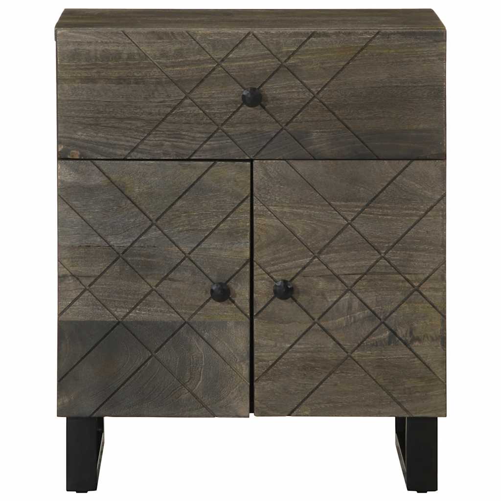 vidaXL Bedside Cabinet Black 50x33x60 cm Solid Wood Mango 3