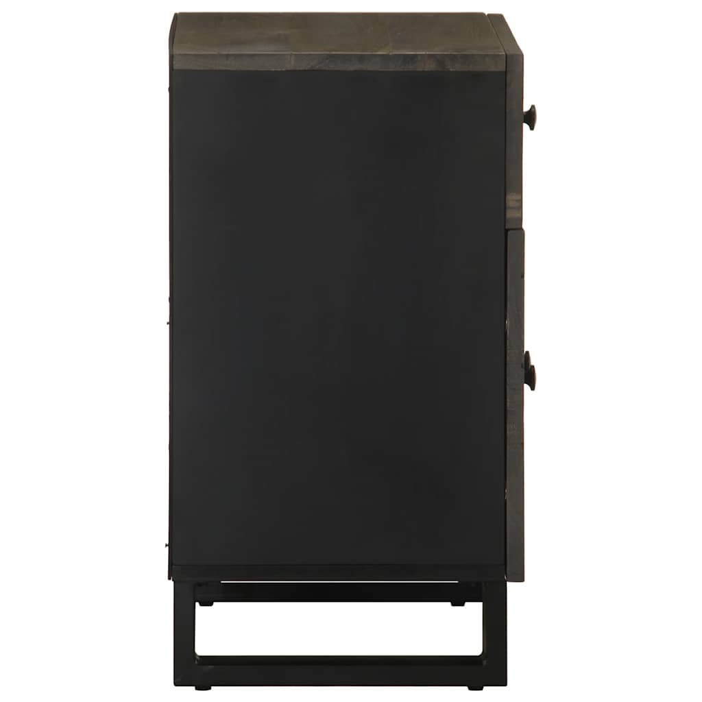 vidaXL Bedside Cabinet Black 50x33x60 cm Solid Wood Mango 4