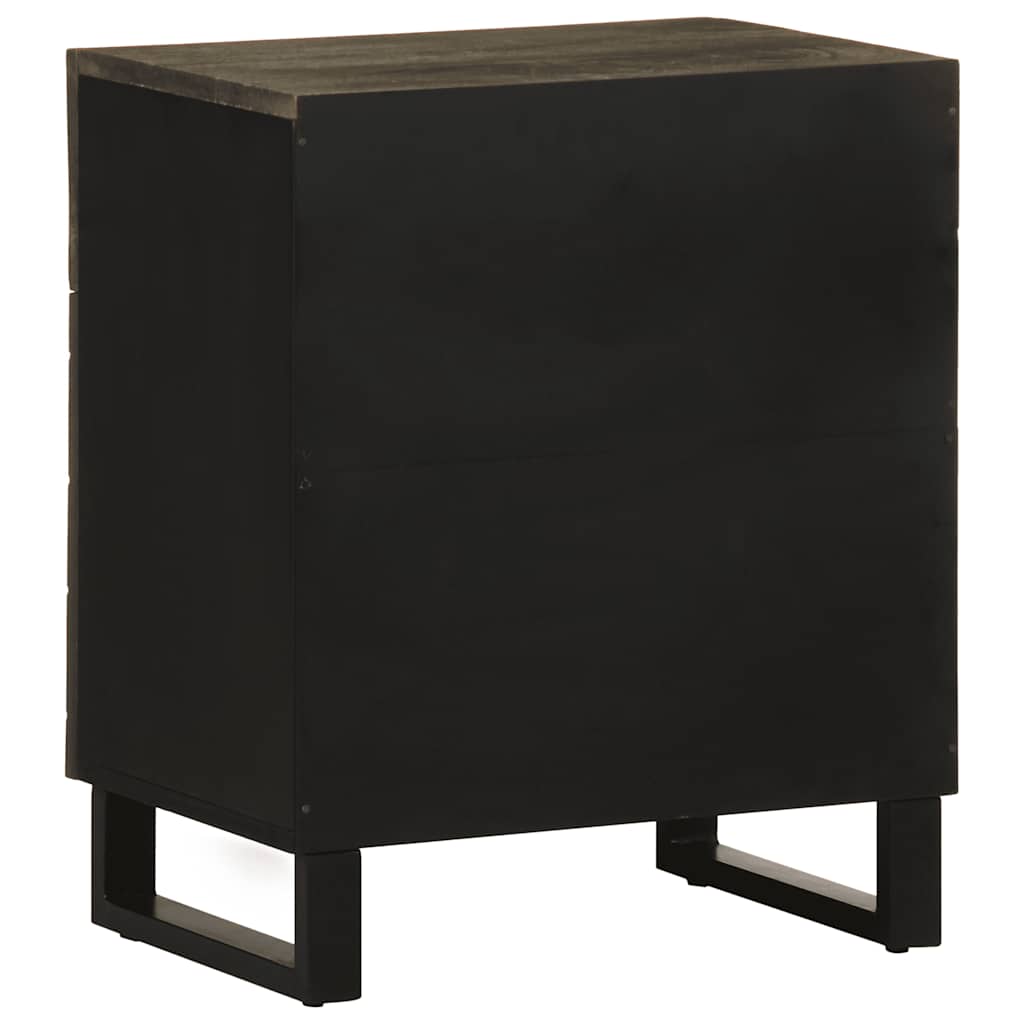 vidaXL Bedside Cabinet Black 50x33x60 cm Solid Wood Mango 5