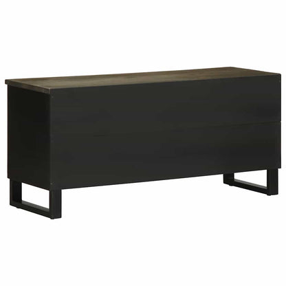 vidaXL TV Cabinet Black 100x33x46 cm Solid Wood Mango 5