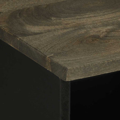 vidaXL TV Cabinet Black 100x33x46 cm Solid Wood Mango 6