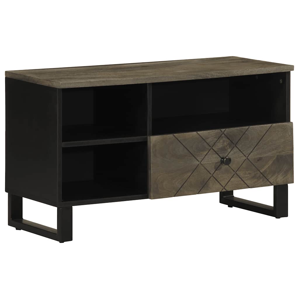 vidaXL TV Cabinet Black 80x33x46 cm Solid Wood Mango 1