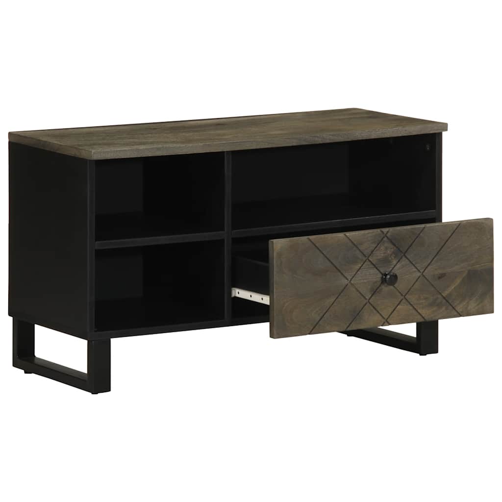 vidaXL TV Cabinet Black 80x33x46 cm Solid Wood Mango 2