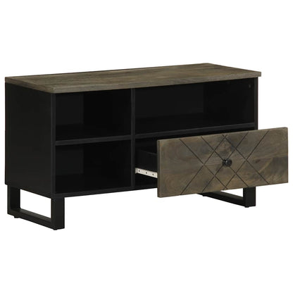 vidaXL TV Cabinet Black 80x33x46 cm Solid Wood Mango 2