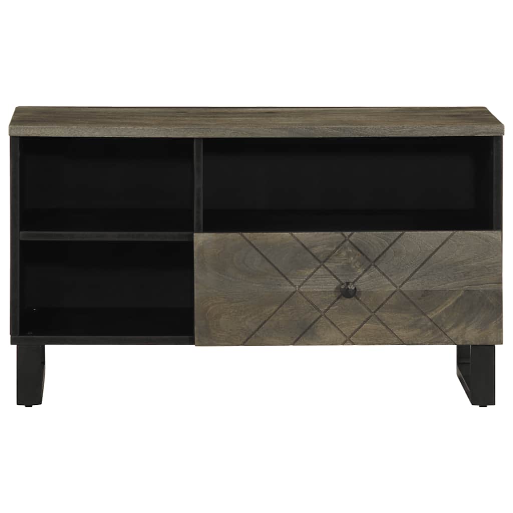 vidaXL TV Cabinet Black 80x33x46 cm Solid Wood Mango 3