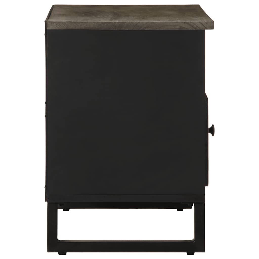 vidaXL TV Cabinet Black 80x33x46 cm Solid Wood Mango 4