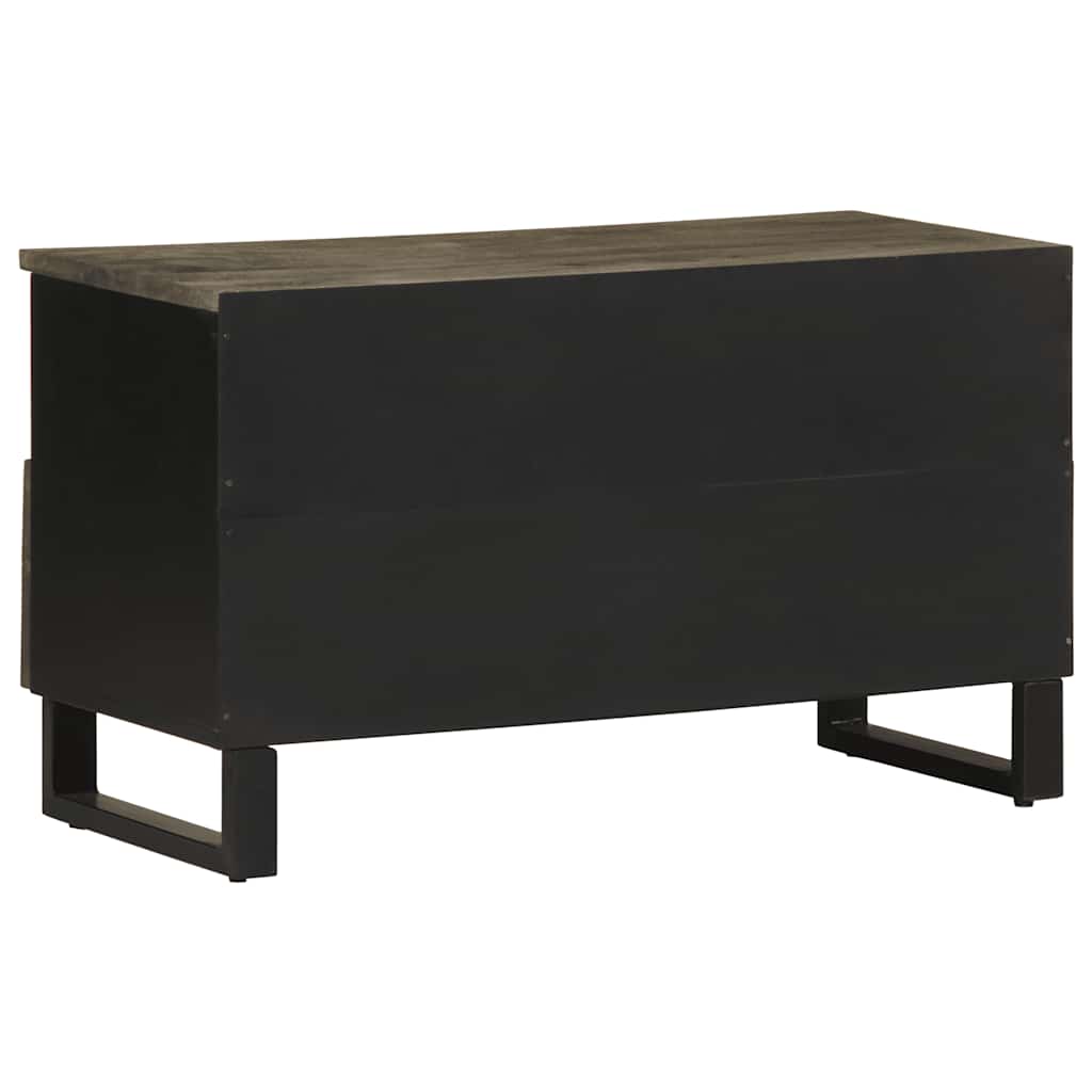 vidaXL TV Cabinet Black 80x33x46 cm Solid Wood Mango 5